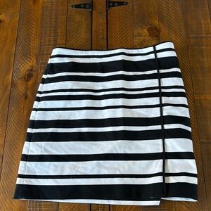 White House Black Market Black and White Striped Skirt